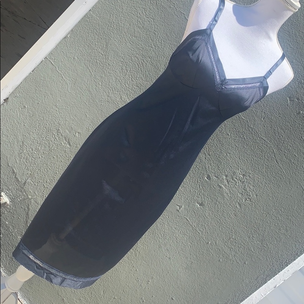 Vintage navy blue night gown negligee lingerie